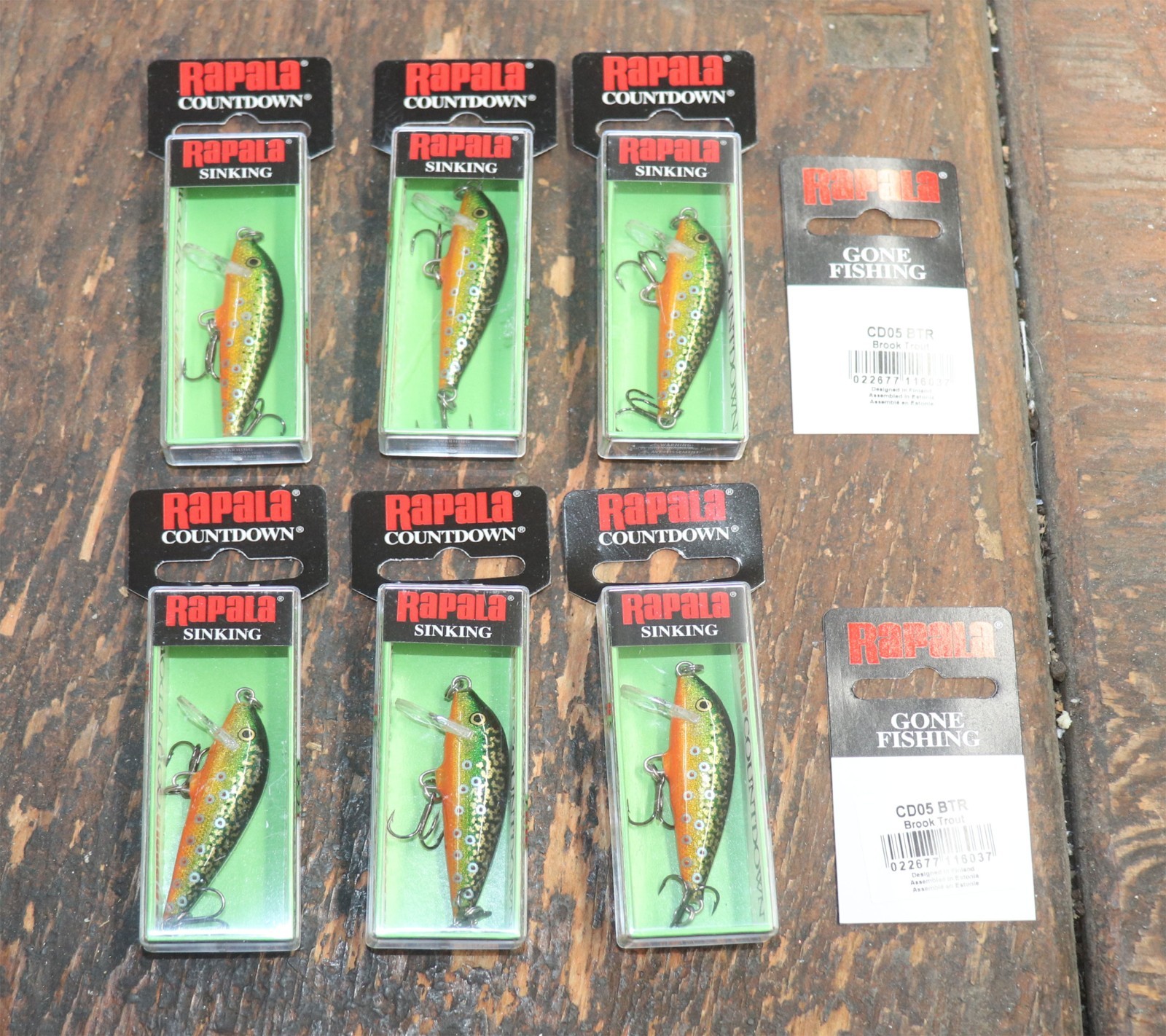 6 rapala cd-5 cd05 BTR Brook Trout sinking minnow countdown 3/16oz