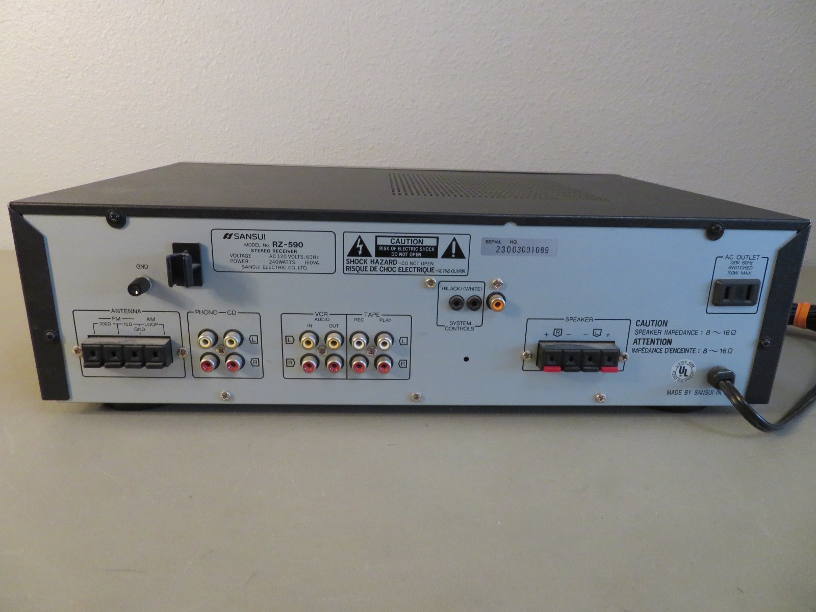Sansui Stereo Receiver RZ 590 40 Watts Tested NICE!