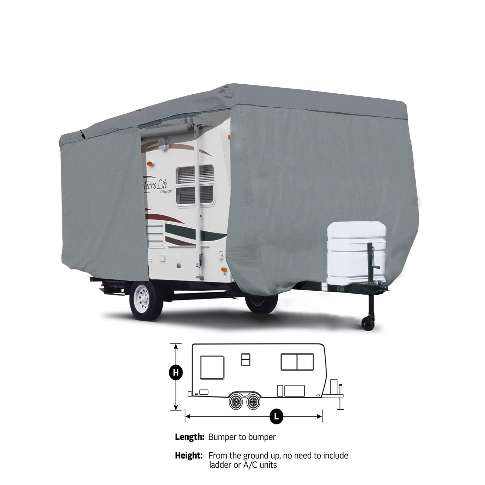 Deluxe Waterproof Travel Trailer Camper RV Storage Cover Fits 10ft To 38ft Tough