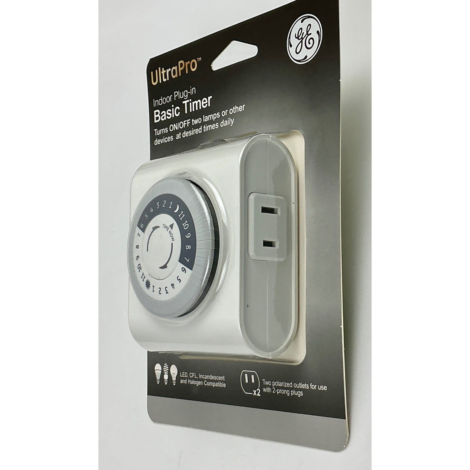 GE UltraPro Indoor Plug-In Basic Timer 2-Pack 2-Outlet 24-Hour Programmable