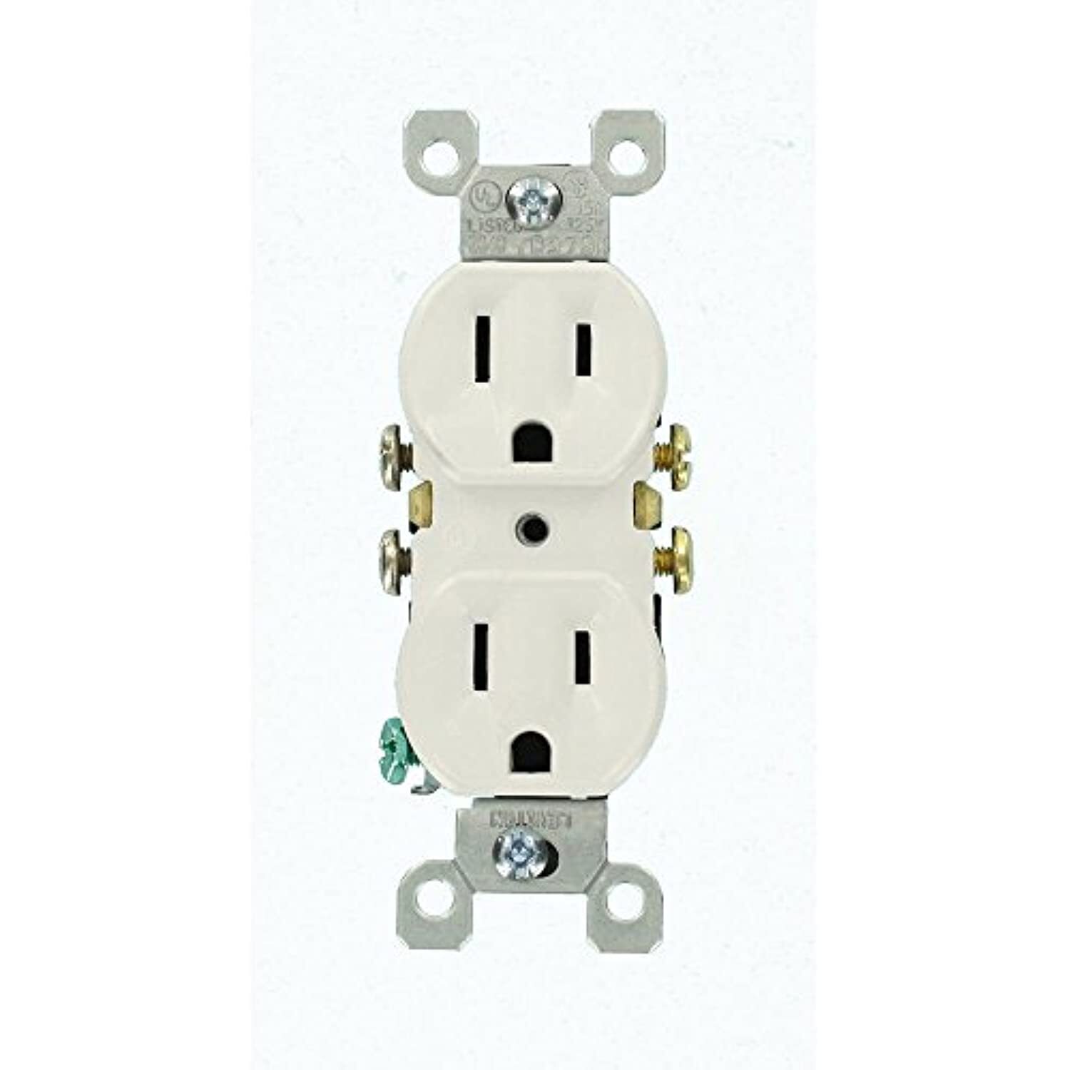 Leviton M24-5320-WMP Wht Residential Grade Straight Blade Duplex Receptacle 10Pk