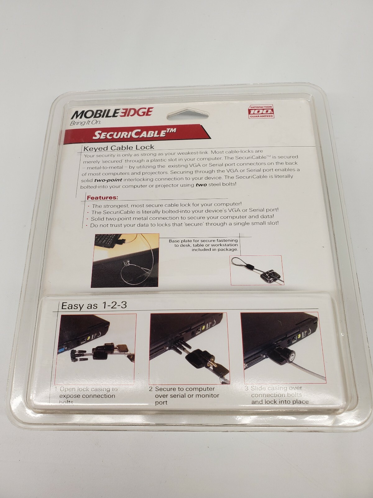 Mobile Edge SecuriCable Keyed Cable Computer Lock
