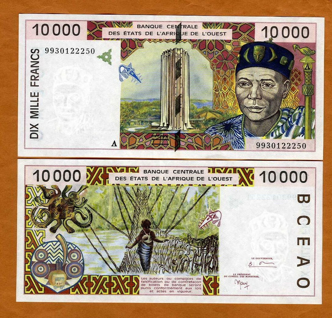 West African States, Ivory Coast, 10000 (10,000) francs, P-114Ah, 1999, UNC