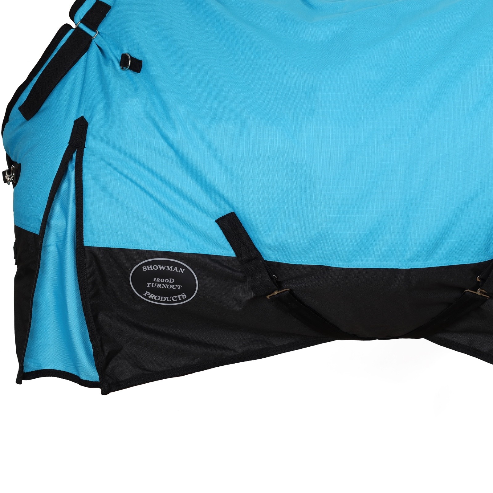 1200d 72" Showman heavyweight waterproof turnout blanket w/snaps, tail cover