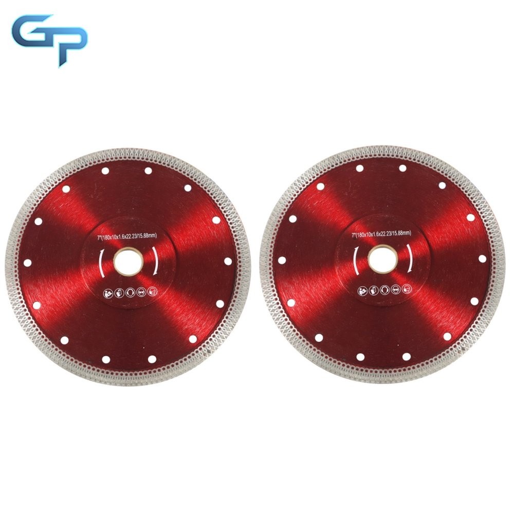 2 Pcs Red 7 In Super Thin Diamond Porcelain Cutting Blade Tile Blade For Cutting