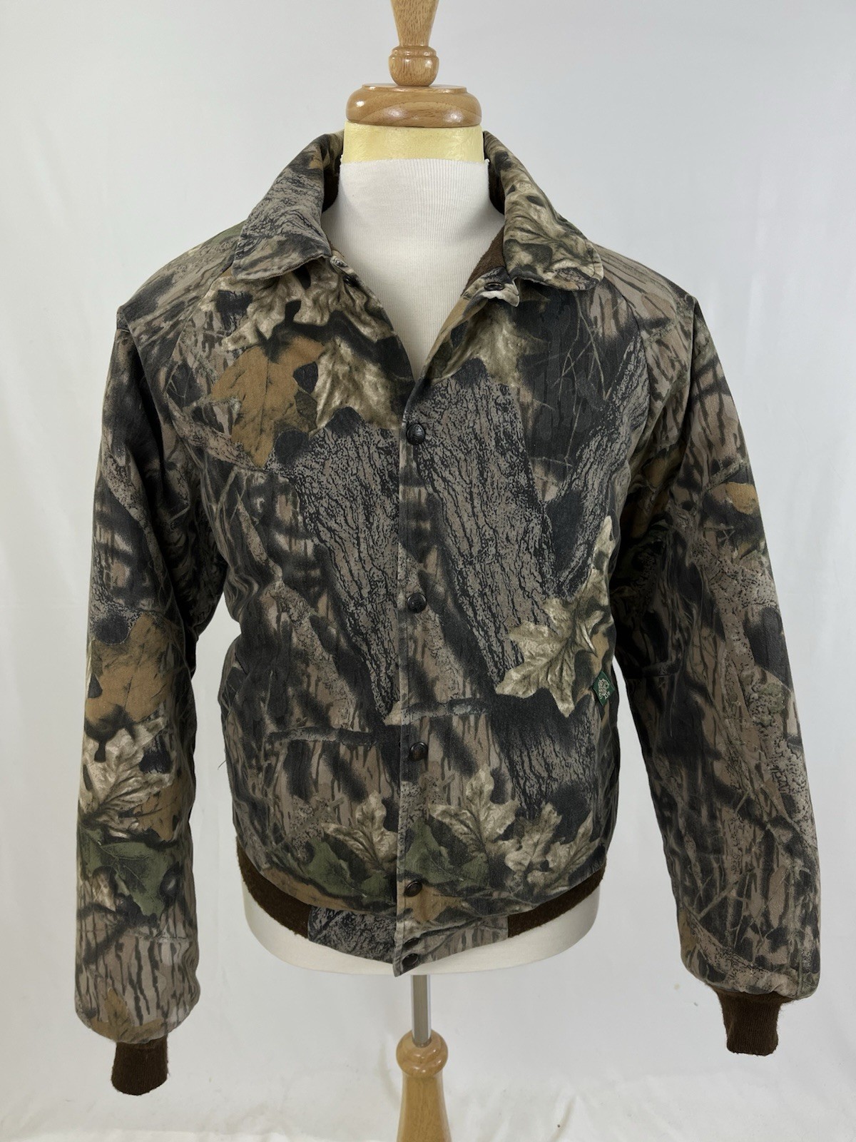 Vtg Mossy Oak Quilt Lined Insulated Break Up Camo Hunting Snap Jacket Men XL USA