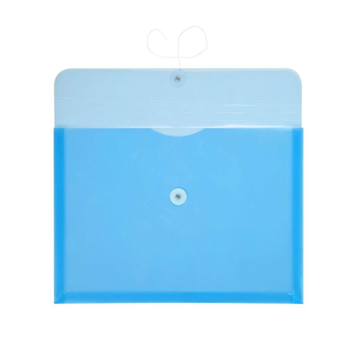 12 PCS Blue Plastic Envelopes String Closure Clear Side Loading Folder Legal