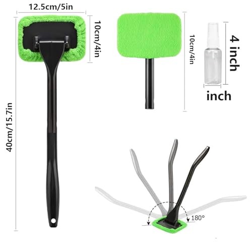 Car Windshield Cleaning Tool, Windshield Cleaner with 5 Washable and Green