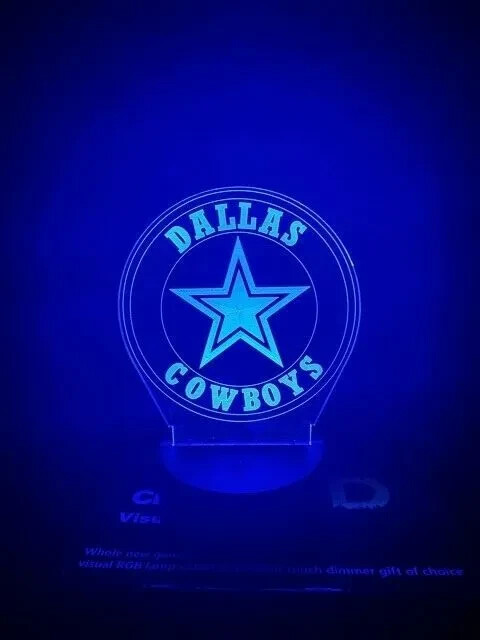 3D LED illusion Dallas Cowboys Dak USB 7Color Table Night Light Lamp Bedroom