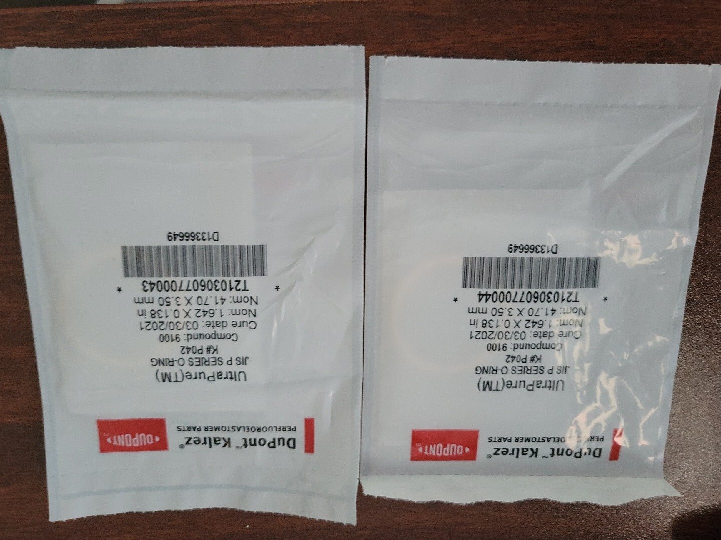 Lot of 2 DUPONT Kalrez UltraPure  JIS P SERIES 0-RING K#PO42 COMPOUND 9100
