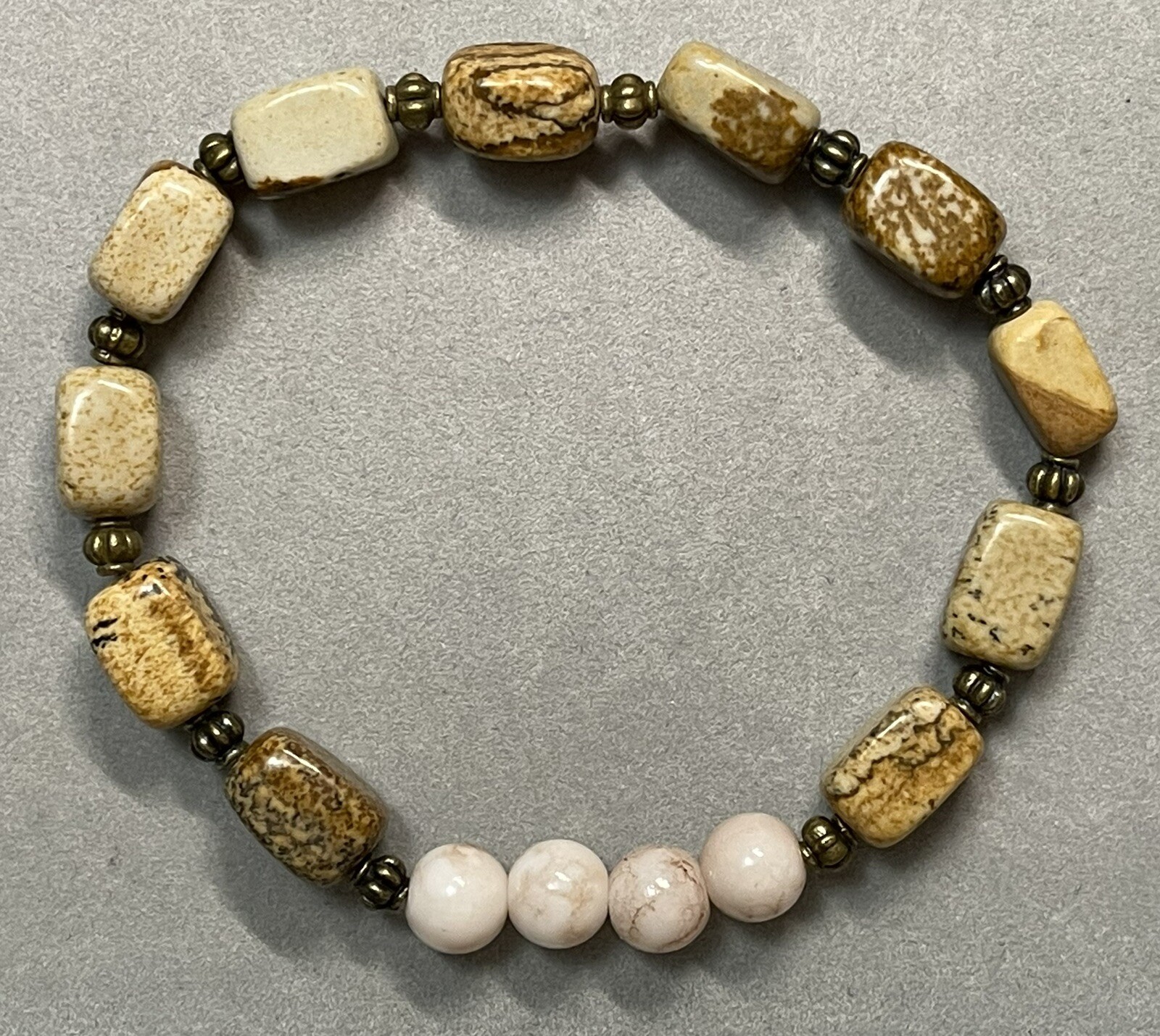 Stretch Beaded Bracelet, Shades Of Brown