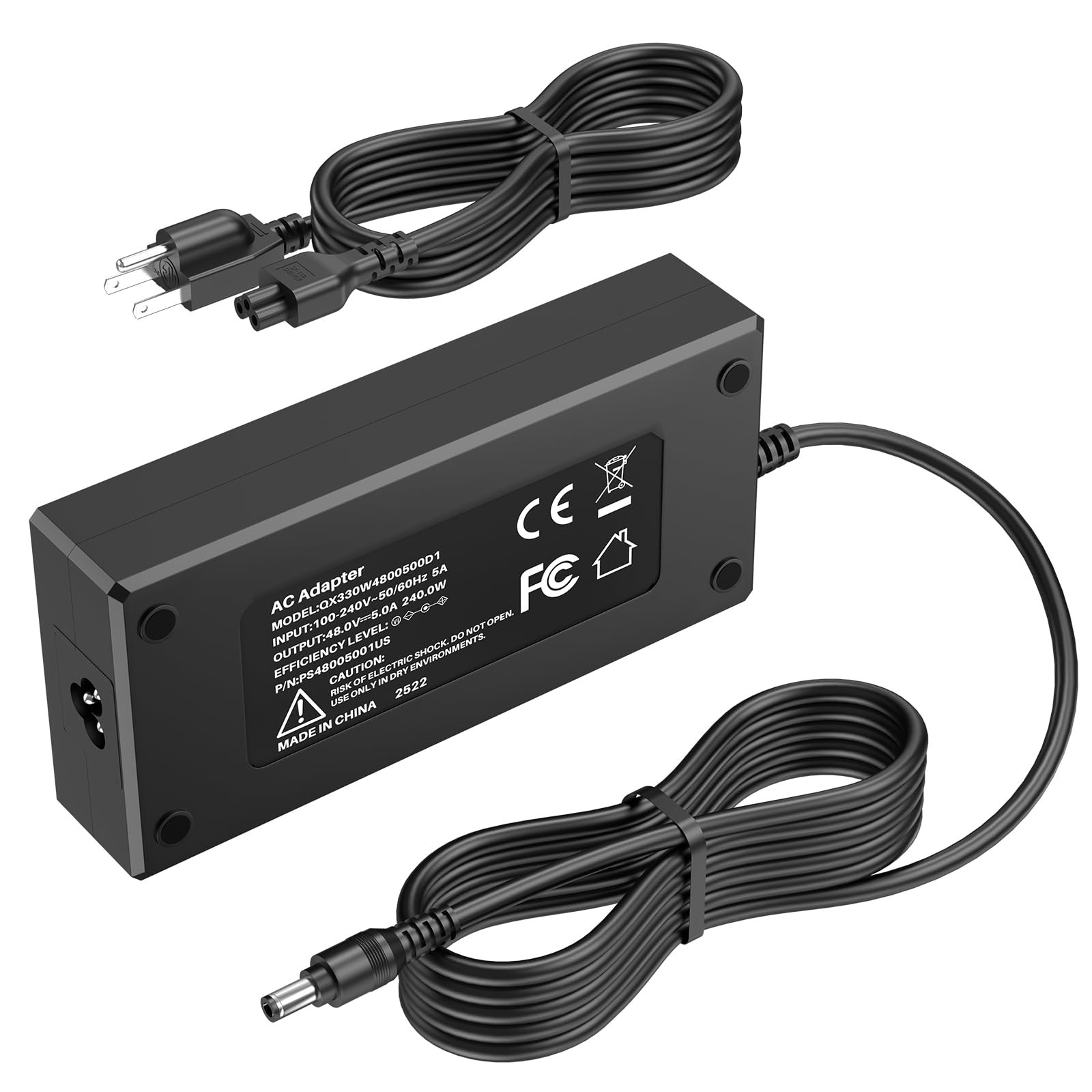 48V 5A Charger Power Cord for Fosi Audio Amplifiers V3 Za3 BT20A Pro TB10D Po...