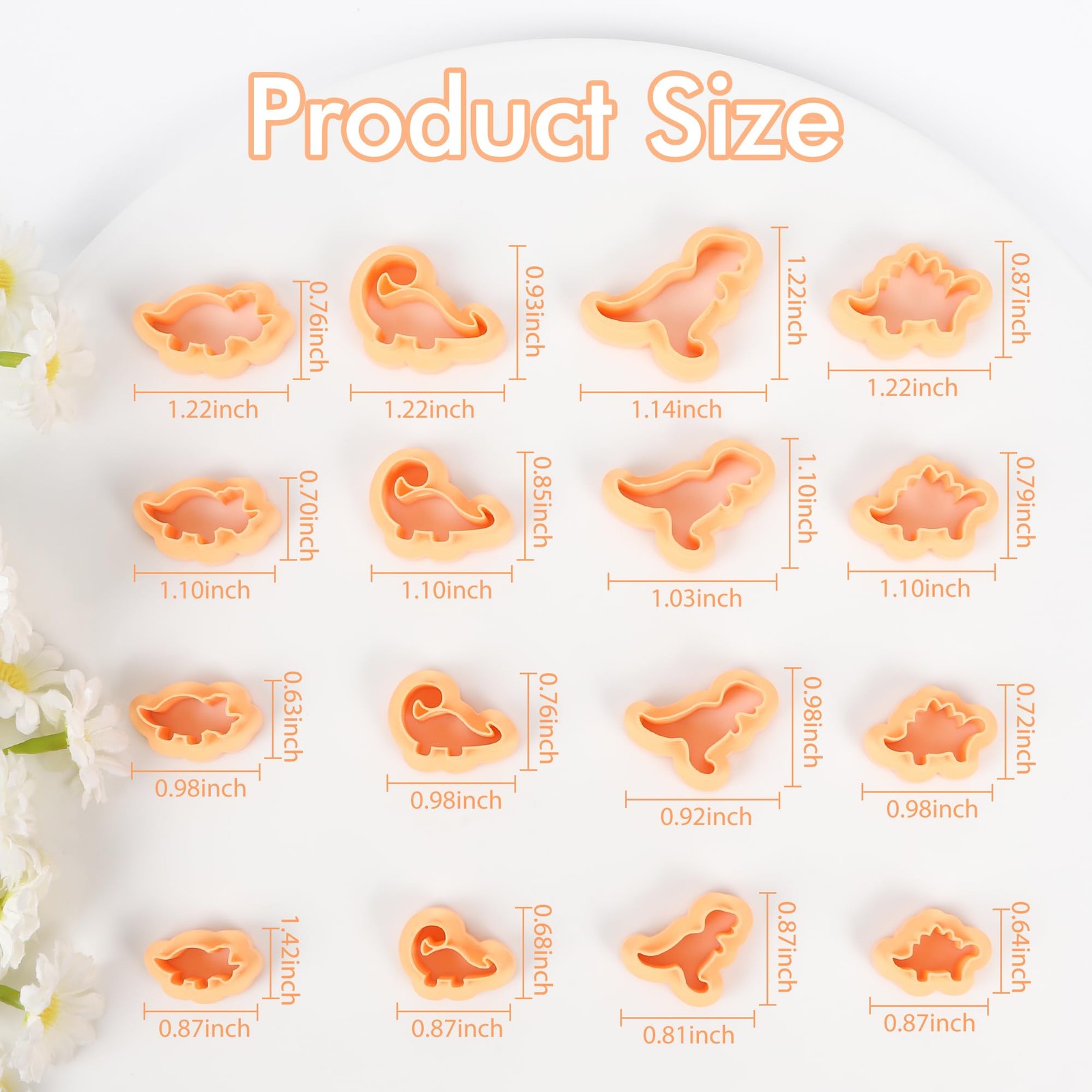 Puocaon Cute Dinosaur Clay Cutters - 16 Pcs for white