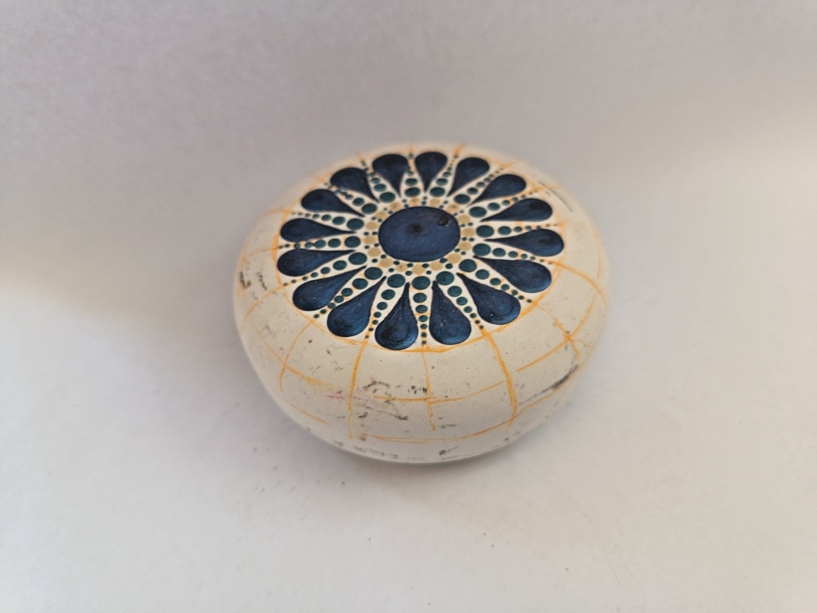 Mandala themed ornaments handmade stone paintings