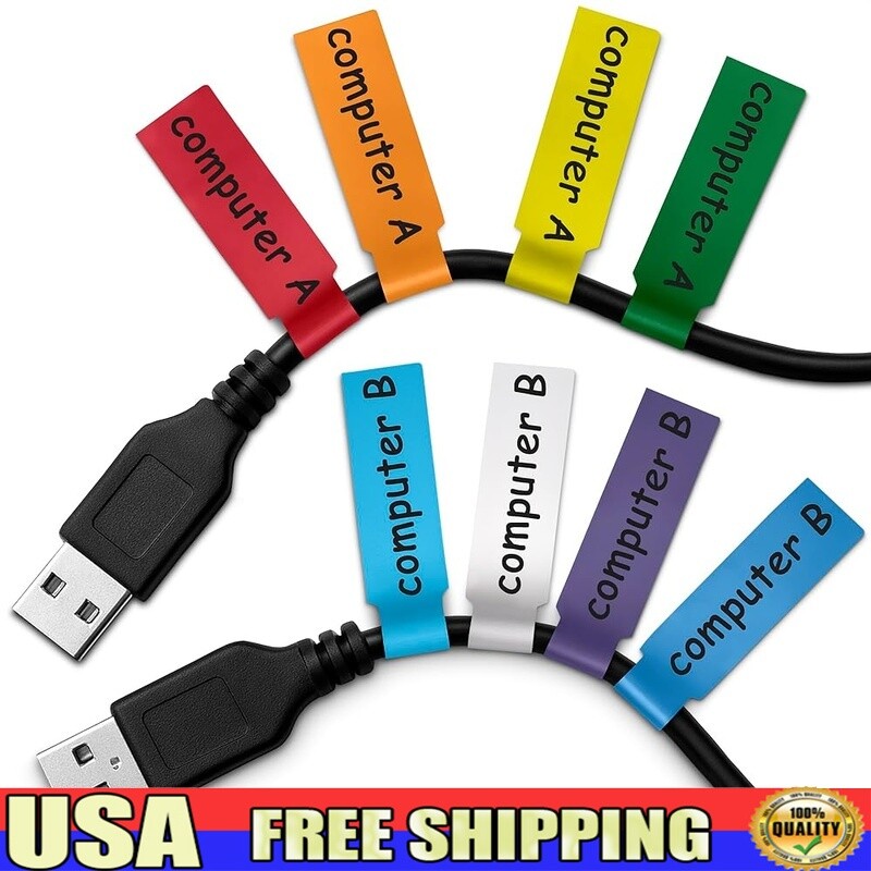 240 PCS Cable Labels Tags Self-Adhesive Waterproof Cord Identifiers Electronics