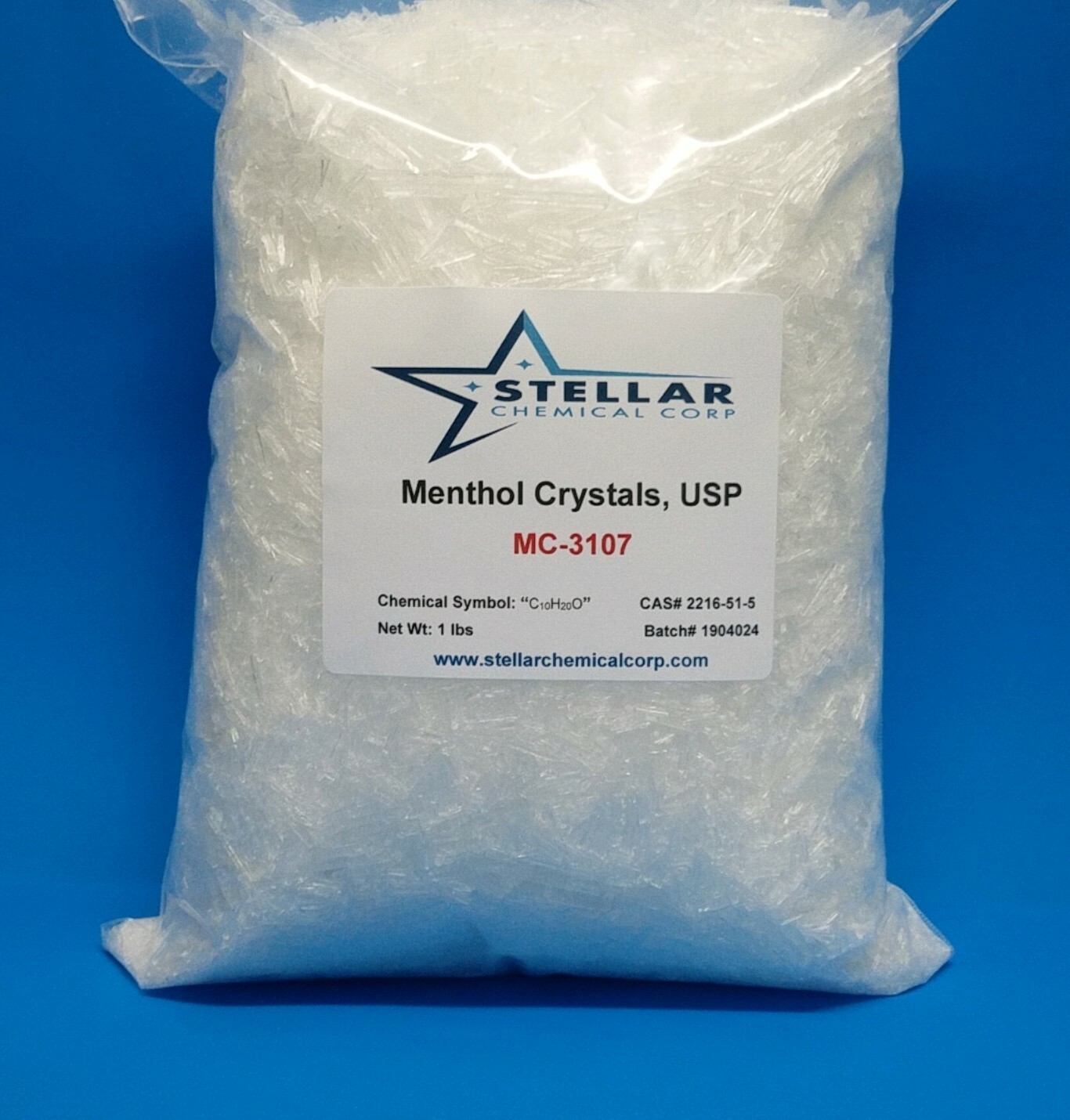 Menthol Crystals, USP     100% Pure & Natural      5 Pounds  (80 oz)