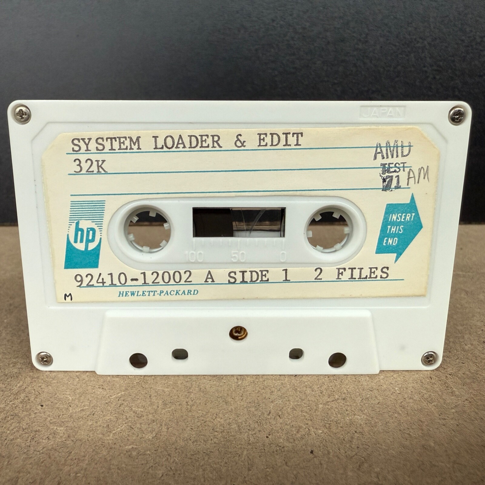 Vintage Hewlett Packard Data Cassette Tape System Loader & Edit 92410-12002 A