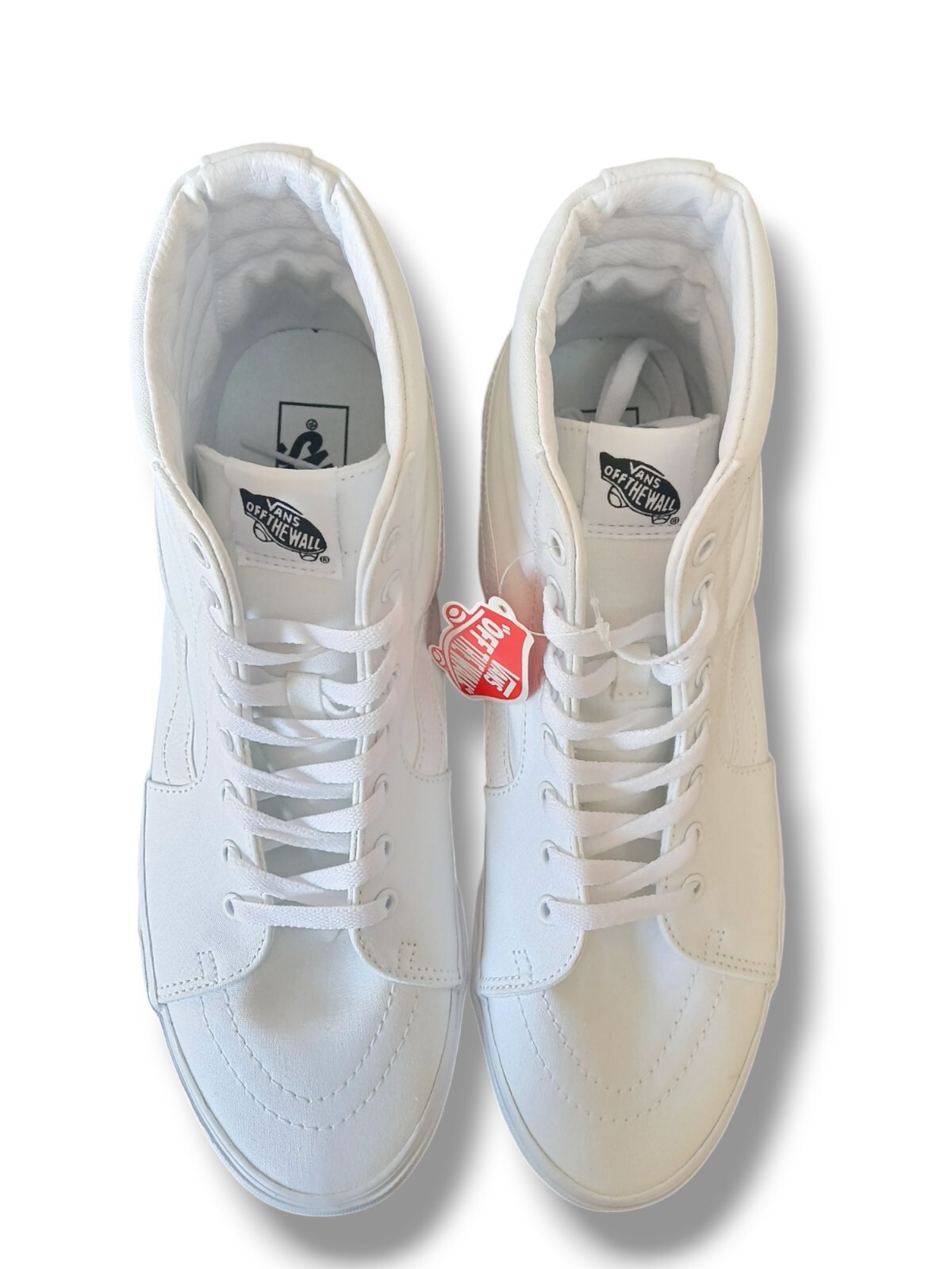 VANS Sk8- High True White Size 7.5 US MEN / 9.0 US Women