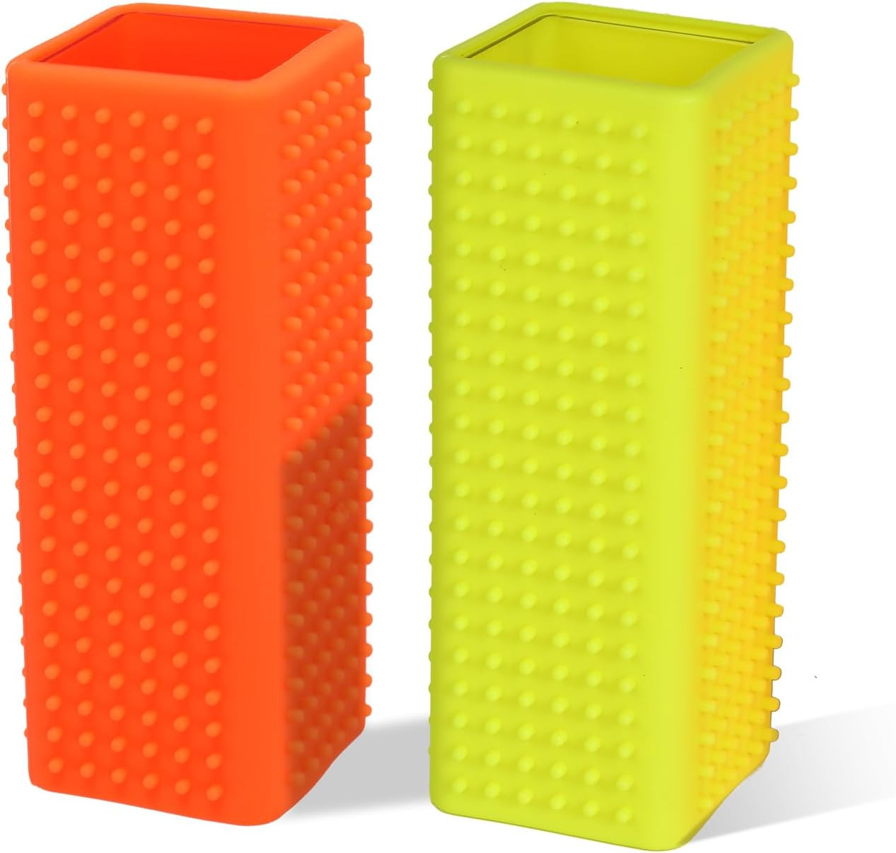 2pcs Pet Dog Cat Hair Remover Morning Block BrushHollow Orangeyellow