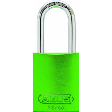 Abus 67752 Lockout Padlock, Keyed Different, Aluminum, Green, 1 3/4 In Shackle