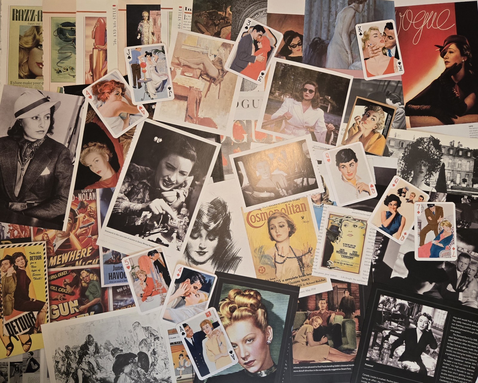 Vintage Women Ephemera Fashion Attitude Glam Collage Journal 55 Pieces