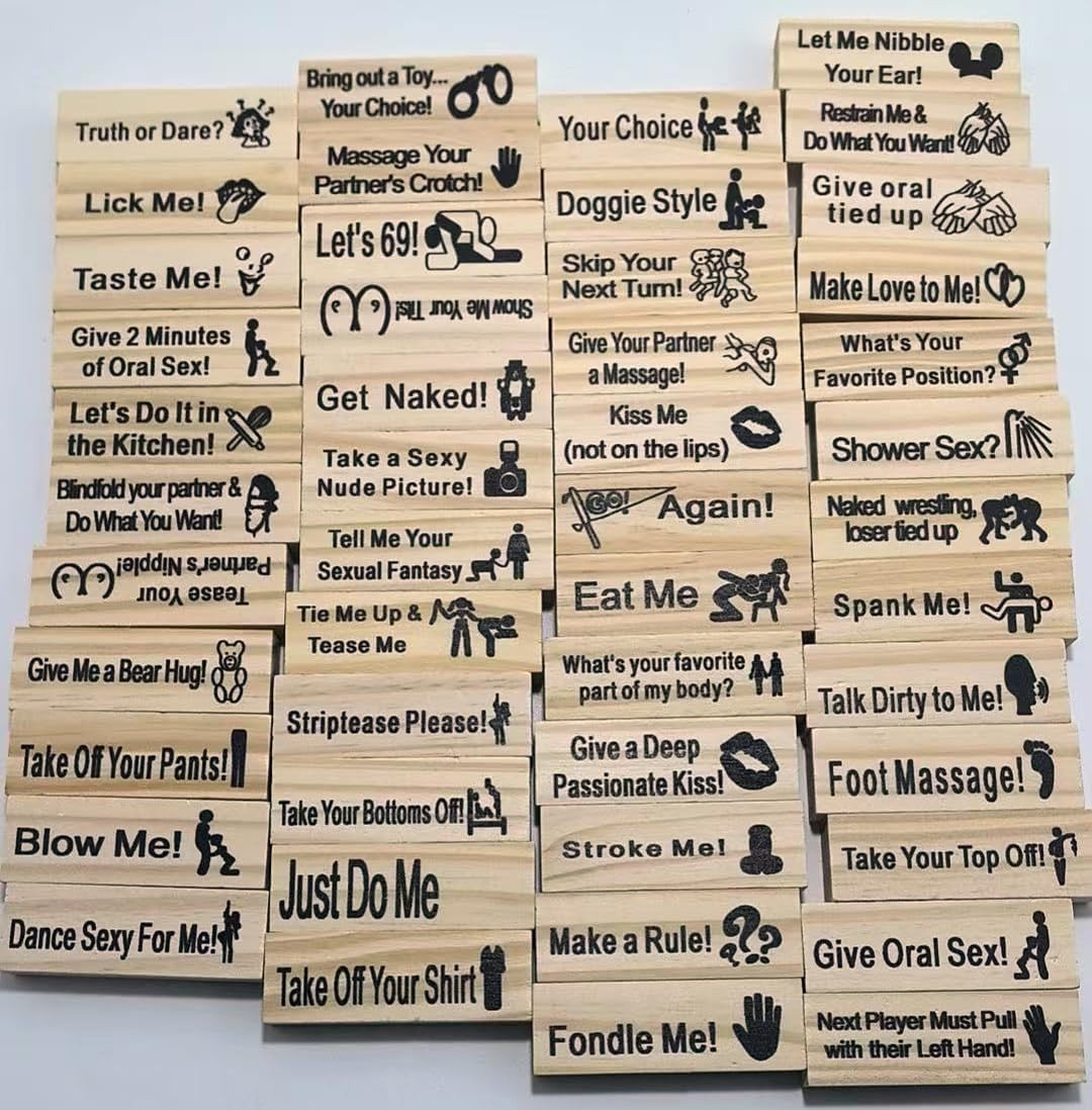 Naughty Block Tumblling Tower Games for Adults Date Night - Freaky Wooden Stacki