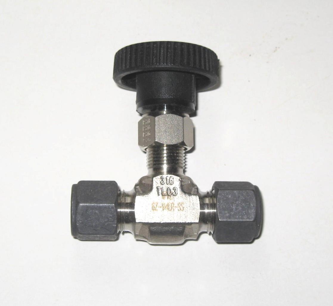 Parker 6Z-V4LR-SS Stainless Needle Valve 2-Way 3/8" Compression