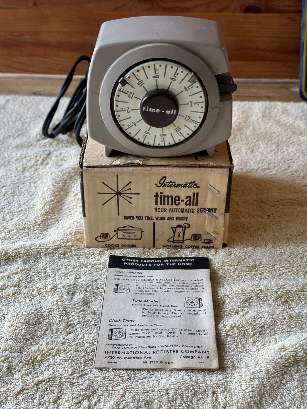 1960's Intermatic Time All Appliance Timer A211-4 w/ Box 125V 15A 1875W Vintage