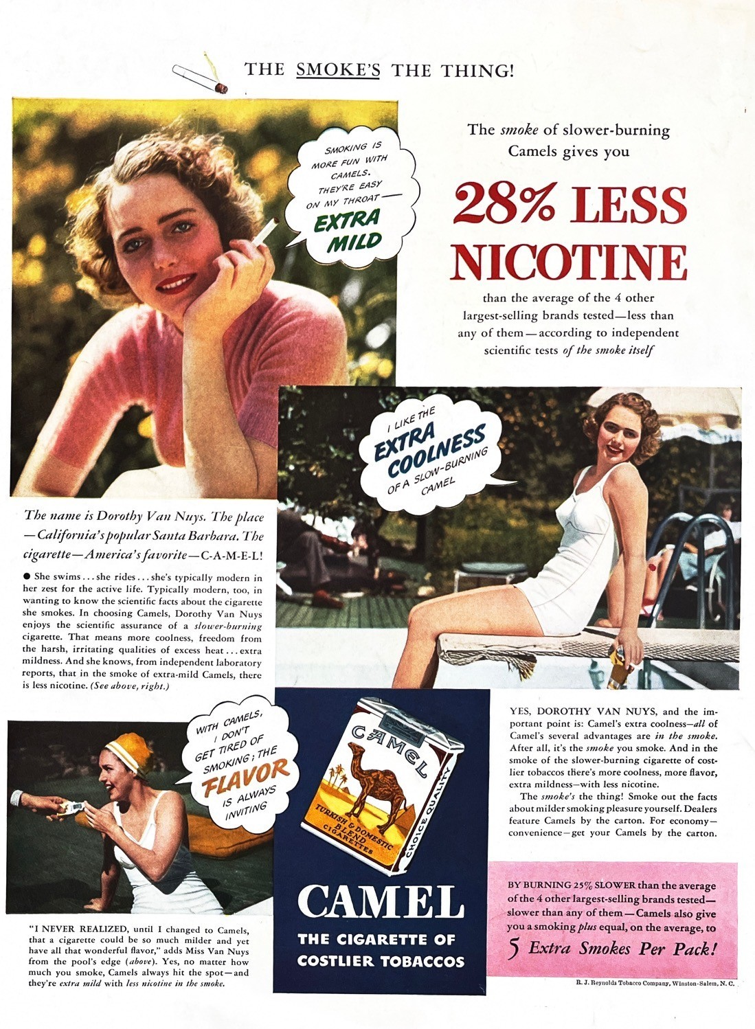1941 CAMEL CIGARETTES Original Vintage Print Ad 10" x 14"