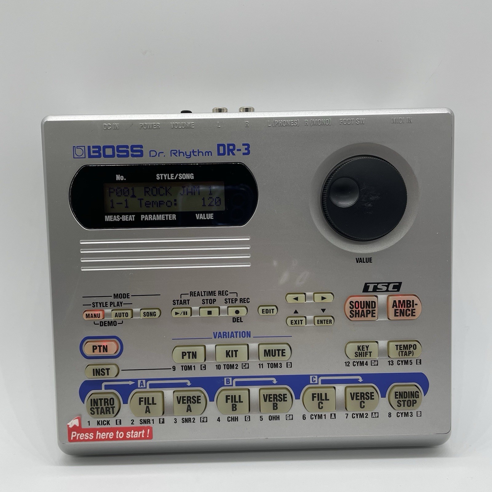 BOSS DR-3 Dr. Rhythm Drum Machine Tested Works From Japan No Cord Or Manual