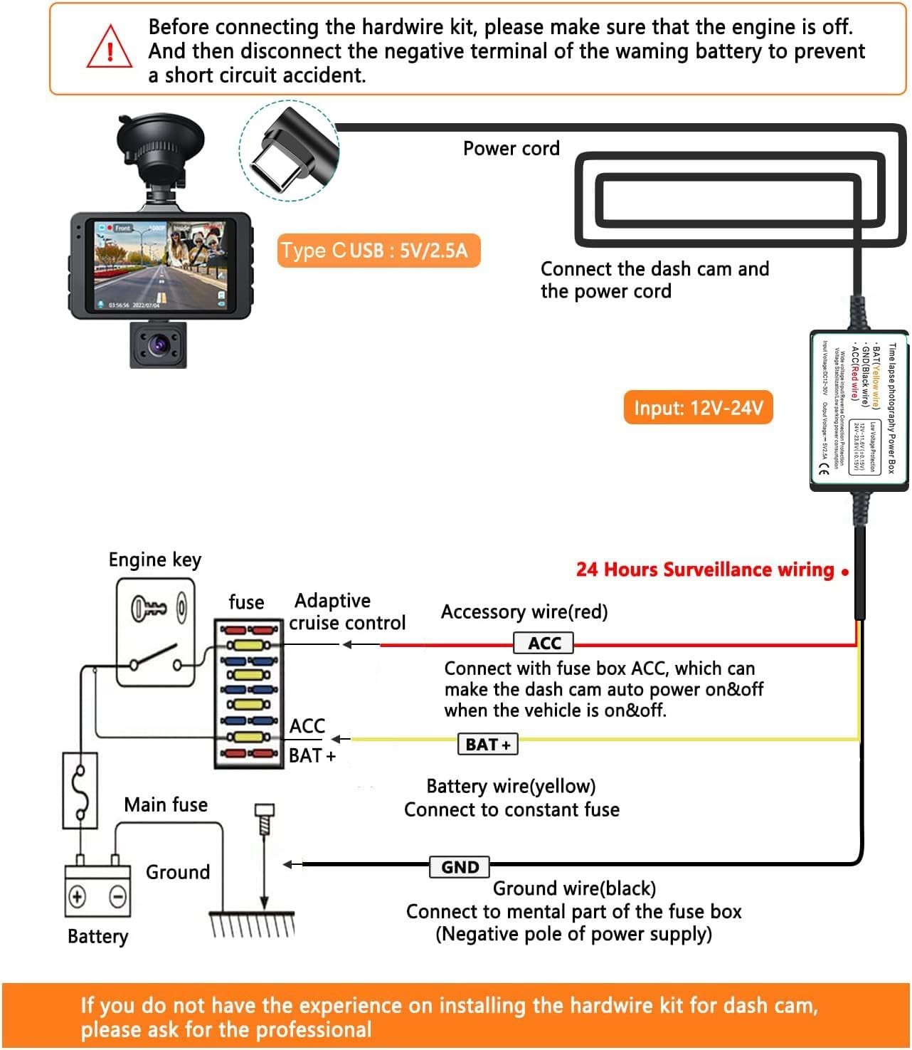 Dash Cam Hardwire Kit