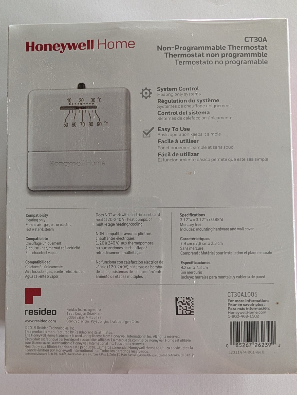 Honeywell CT30A Thermostat