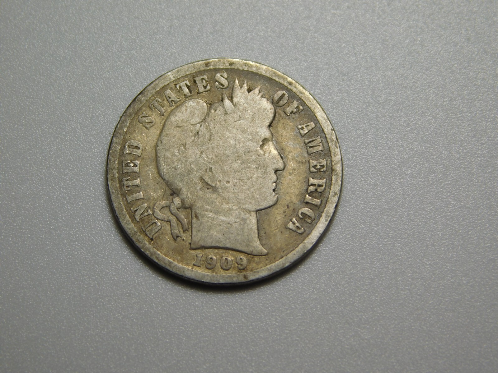 OLD US COIN 1909-S BARBER  SILVER DIME