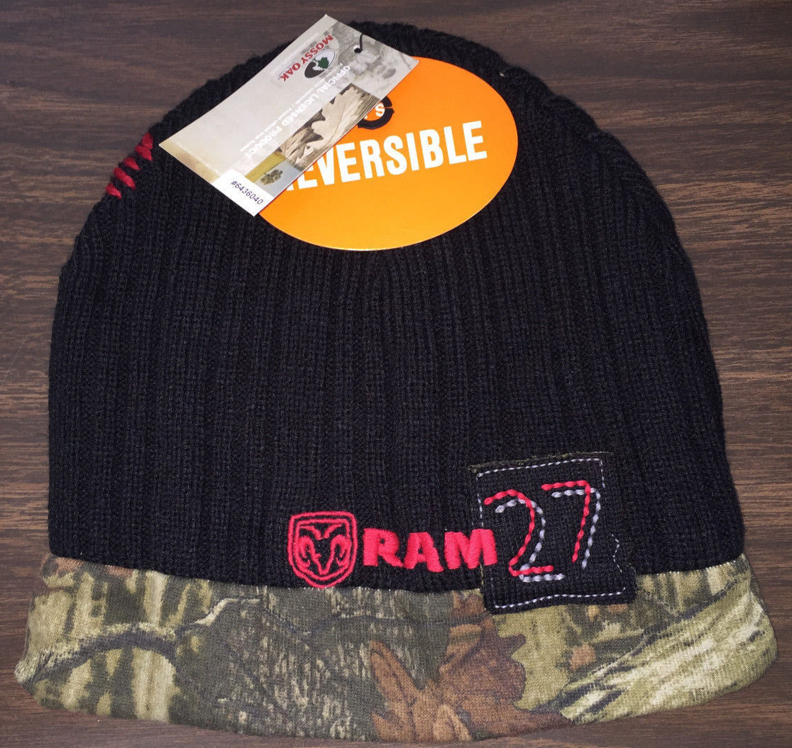 Ram Camouflage Camo Knit Cap Hat, Reversible, Officially Licensed, Mossy Oak