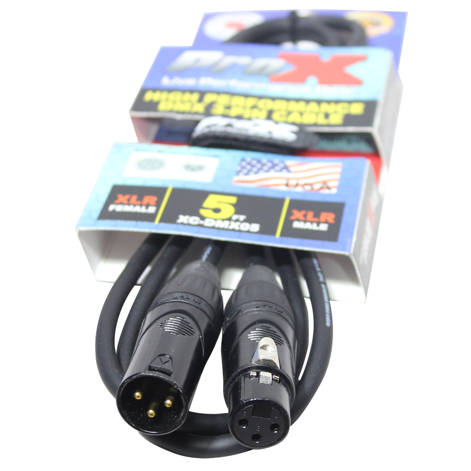 20 Prox 3 Pin DMX 5 ft Stage High Performance Lighting Shielded Cables