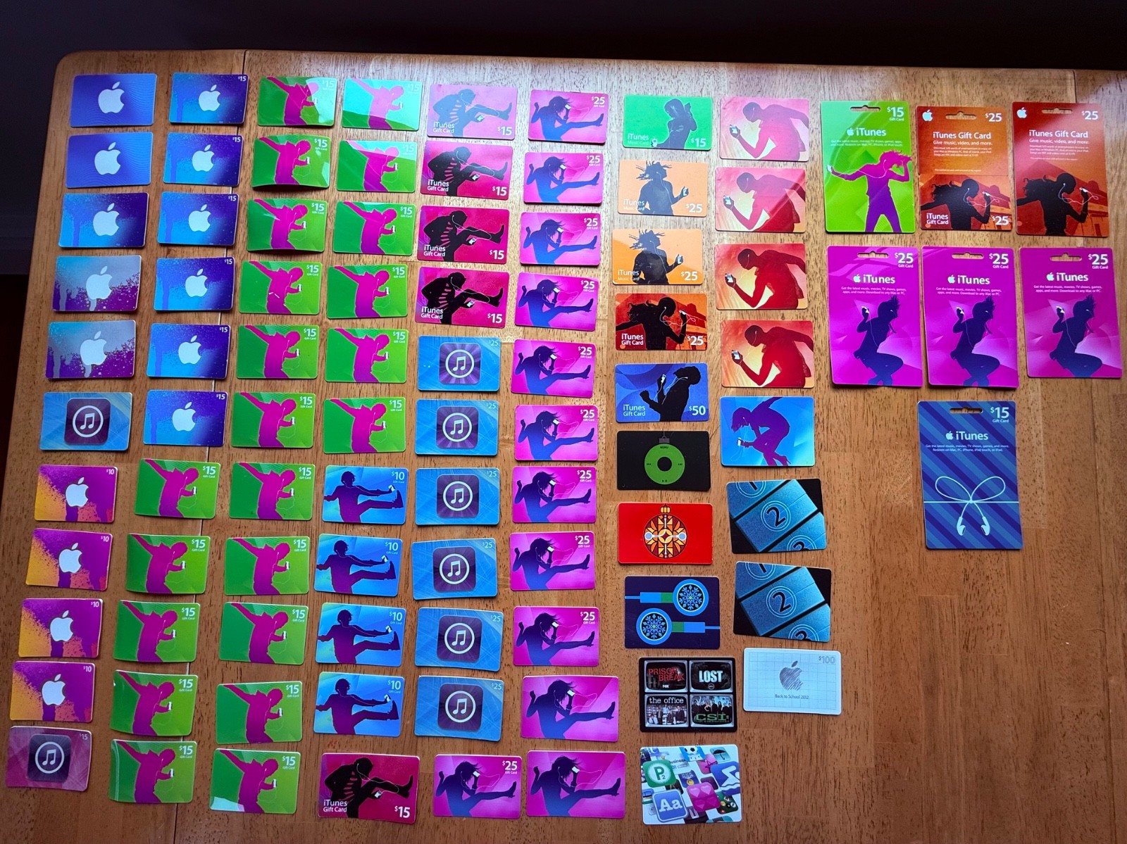 USED Apple iTunes Gift Cards Collectible Art