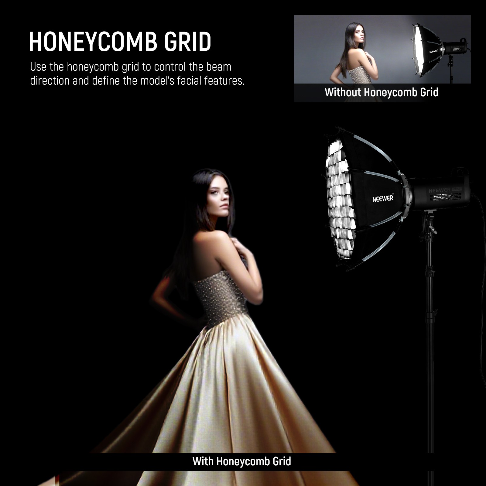 NEEWER NS22PD 22" Octa Softbox - Bowens Mount w/ Grid & Diffuser