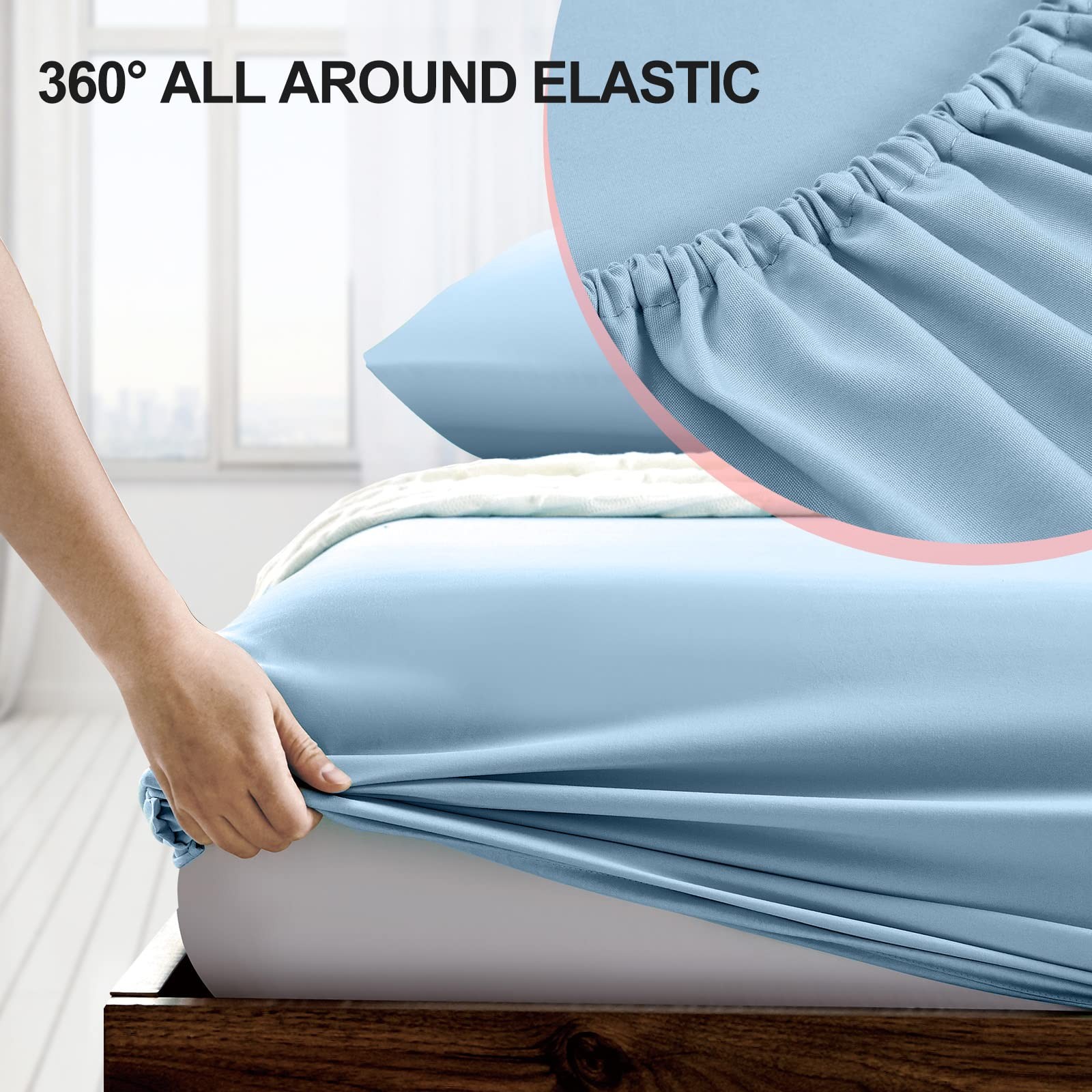 Full Fitted Sheet - Hotel Quality Fitted Sheet - Ultra Soft & Breathable - Br...