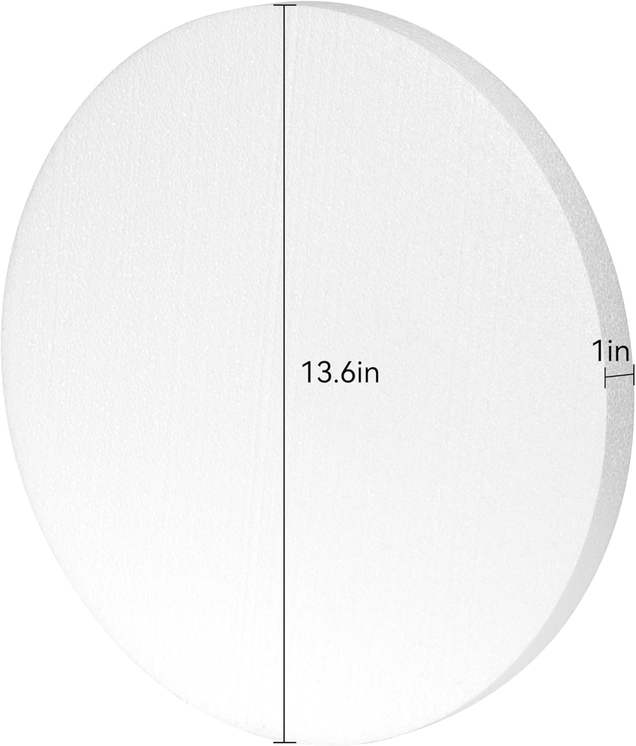 13.6 Inch Large Foam Circles for Crafts 7 Pack 1 Inch Thick round Polystyrene Di