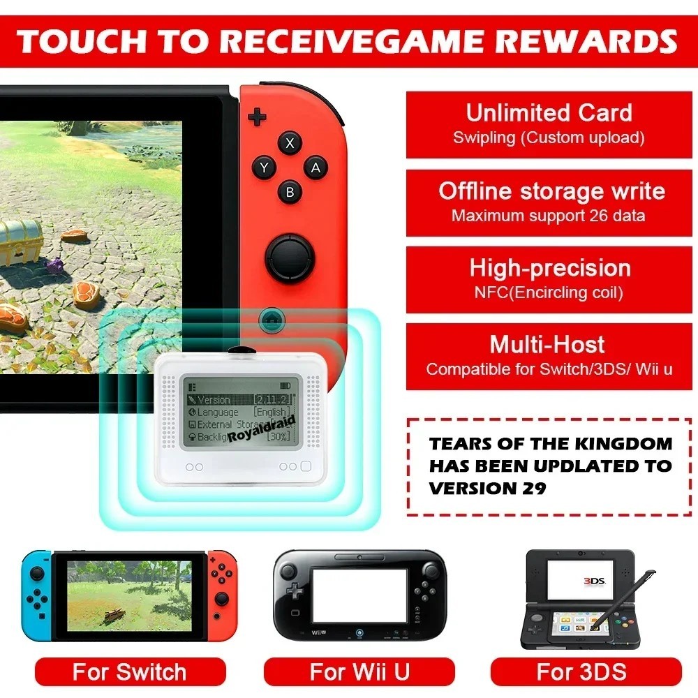 Amiibo NFC Tag Emulator Bluetooth-Compatible Emulator for Nintendo Switch 1 & 2