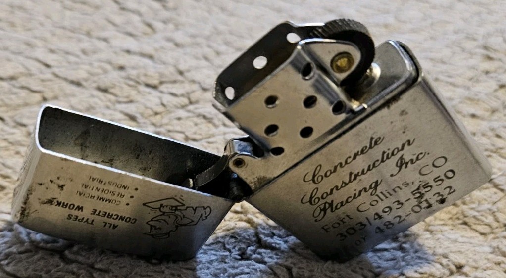 Ogawa Lighter "Concrete Construction Placing Inc." Silver