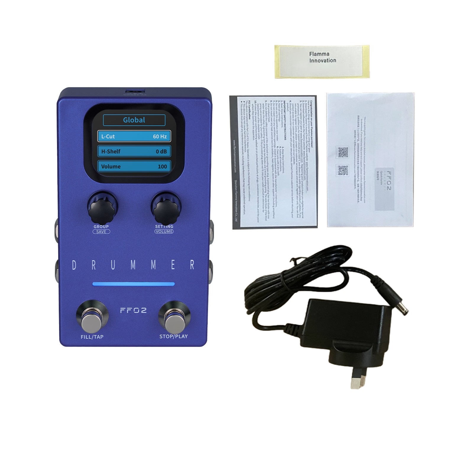 FLAMMA Drum Machine Guitar Effect Pedal 121 Drum Grooves 11 Styles Rhythm P PKYU