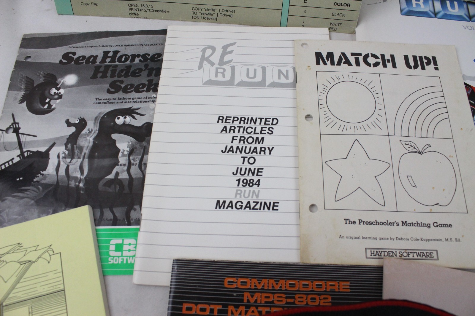 Vintage Commodore 64 Atari Manuals Paperwork Lot Elite ReRun Computer Video Game
