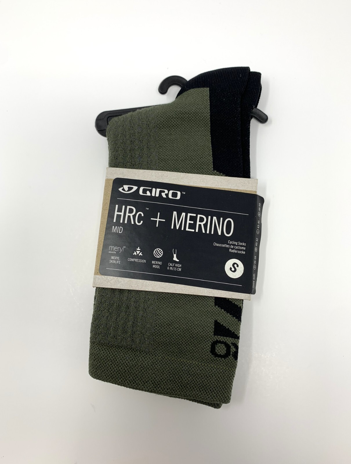 New Giro HRc + Merino Cycling Socks Size Small