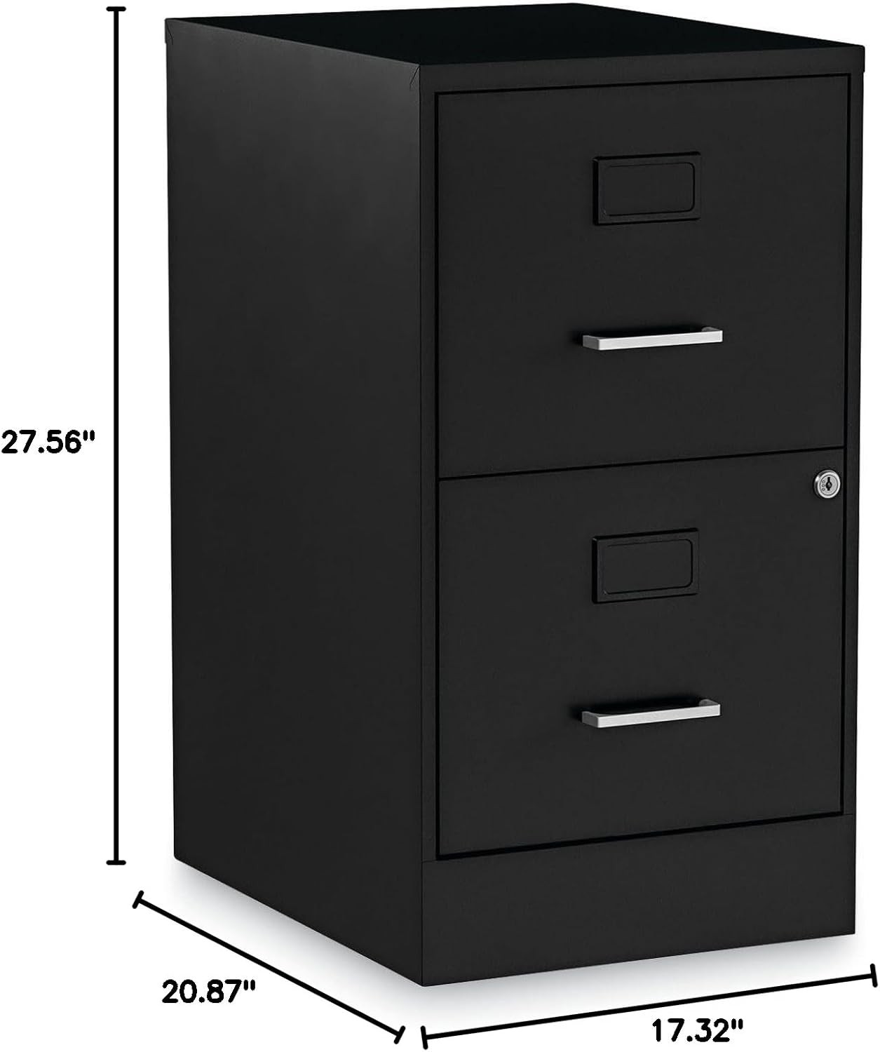 Soho Vertical File Cabinet 2 Drawers File/File Letter Black 14" X 18" X 24.1