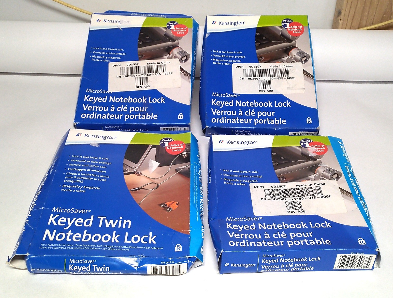 Lot Of 4 Kensington 906-2592-02 MicroSaver Keyed Laptop Lock Brand New