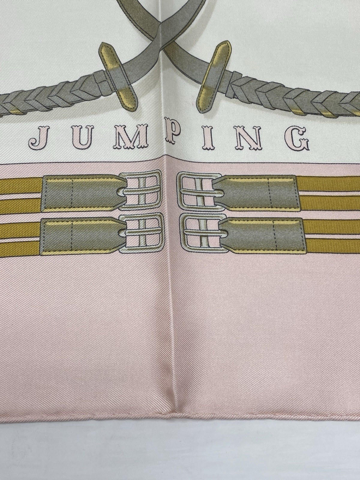 Hermes Silk Scarf Jumping Carre 90 Philippe Ledoux Pink