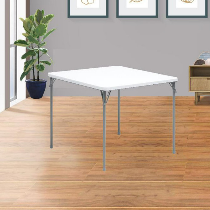 Mainstays 34" Fixed Table Top Folding Legs Card Table, White