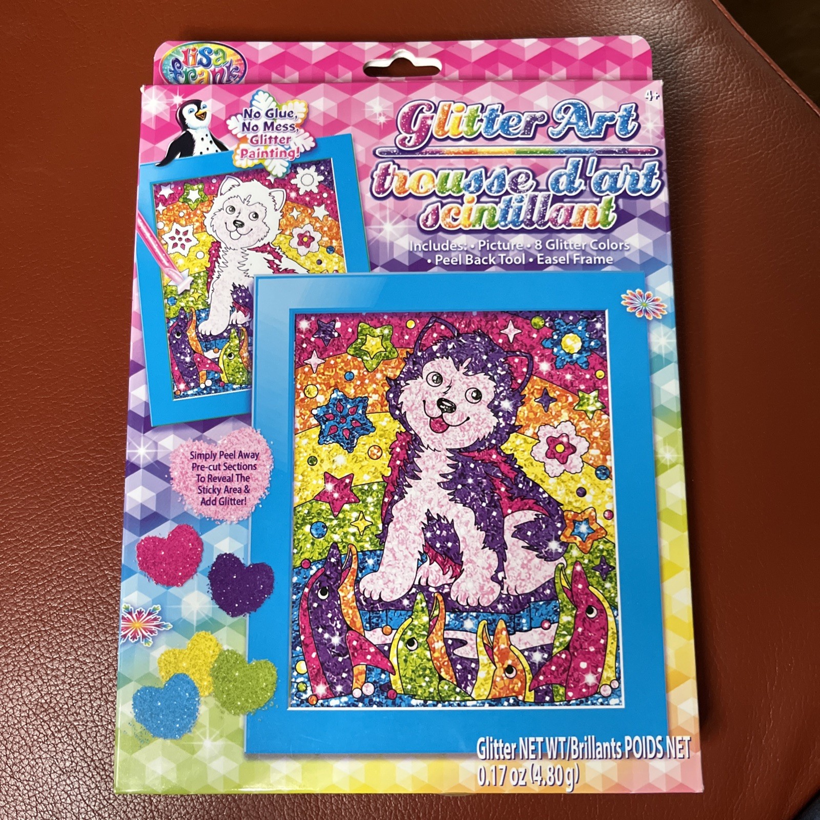 Lisa Frank Glitter Art Set Husky Dog Brand New  No Glue No Mess