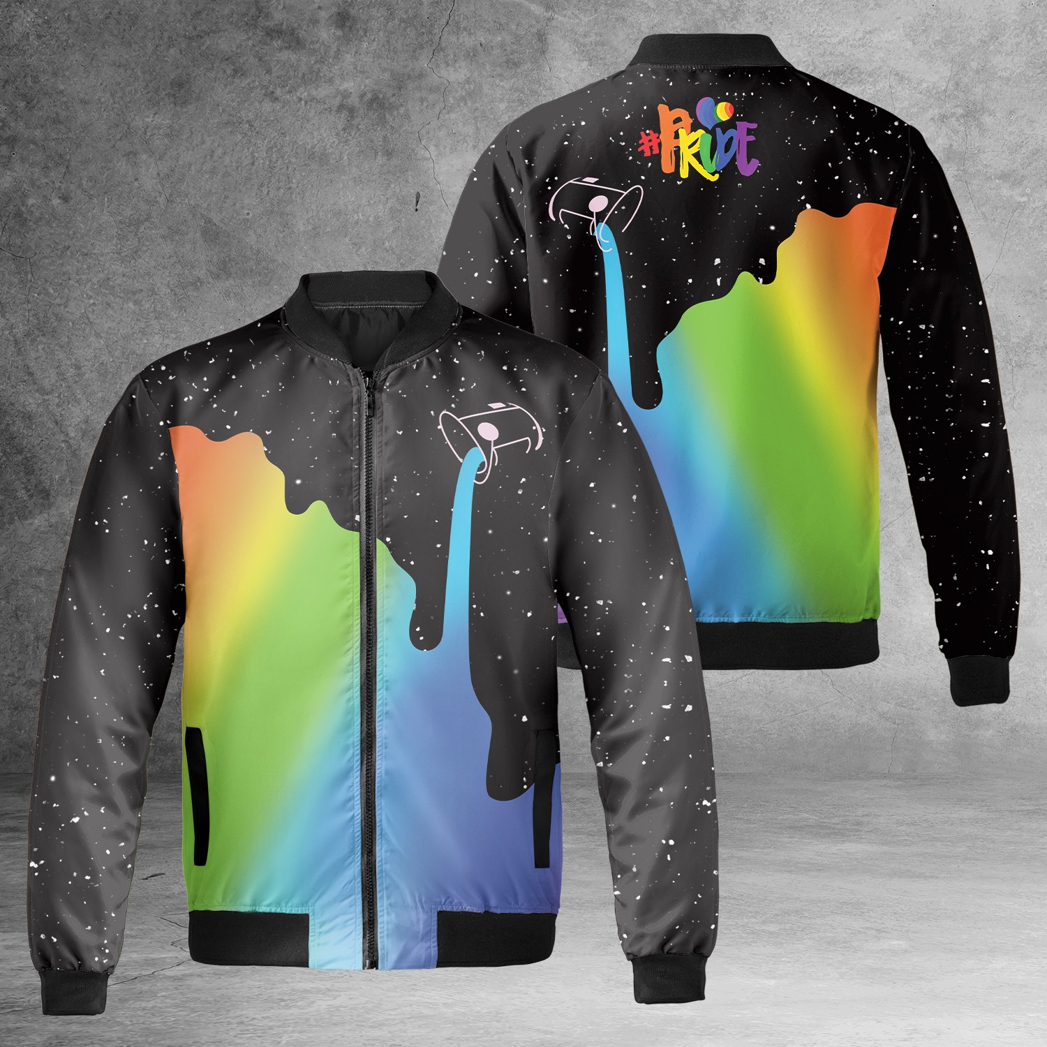 Rainbow LGBT Pride Month Starry Night Bisexual Transgender Support Jacket